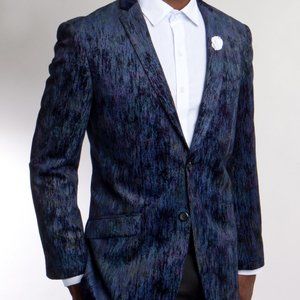 Textured Navy Velvet Sport Coat - Men's Blazer